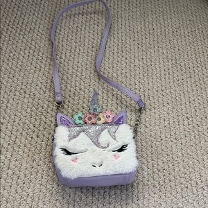 Charming Unicorn Kids Crossbody Bag - Lavender and White